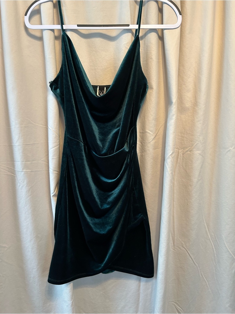 Windsor Emerald Velvet Cowl Mini Dress